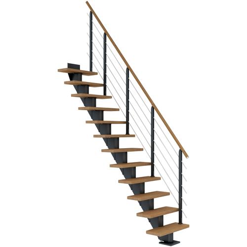 „DOLLE Mittelholmtreppe „“Frankfurt““ Treppen Gr. 1/2 gewendelt, grau (anthrazit) Treppen“