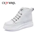 CXJYWMJL-Baskets en Cuir group pour Femme Chaussures Montantes Canisées Optique Décontractée