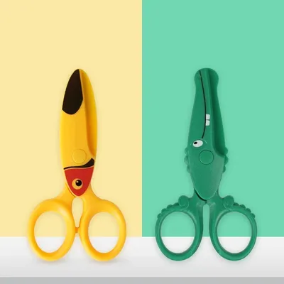 Ciseaux de sécurité pour enfants coupe-couteau en plastique de dessin animé mignon pour enfants