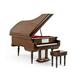 Sophisticated 18 Note Miniature Musical Hi-Gloss Brown Grand Piano with Bench - You re Nobody Til Somebody Loves You