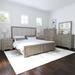 Roundhill Furniture Ennesley Gray Wood Bedroom Set with Upholstered Panel Bed, Dresser, Mirror, 2 Nightstand, and Chest