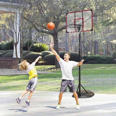 Portable Basketball Hoop System Stand Height Adjustable 7.5ft - 9.2ft with 32 Inch Backboard and Wheels
