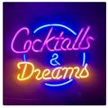 Insegne Al Neon Cocktails & Dreams Insegne Luminose Led Decorazione Murale Per Feste Natale