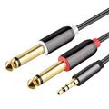 Audio Cable 3.5mm to Double 6.35mm Aux Cable 2X6.5 to 3.5 Male for Mixer Amplifier Speaker Splitter Cable 1M/3.28Ft