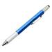 6 in 1 Multi-functional Stylus Pen with Black/Blue Refill Tool Tech Ballpoint Pen with Clip Smooth Writing Blue Black Refill