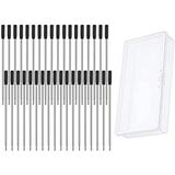 36 Pieces Cross Pen Refills Black Metal Ballpoint Pen Refills 1.0 mm Ink Pen Refills Compatible with Clear Plastic Pen Box for Home Office School Stationery