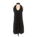 Free Press Casual Dress - Shift Halter Sleeveless: Black Print Dresses - Women's Size X-Small