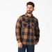 Dickies Men's Water Repellent Fleece-Lined Flannel Shirt Jacket - Brown Duck/navy Buffalo Plaid Size M (TJ210)