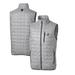 Men's Cutter & Buck Gray Cleveland Browns Throwback Logo Big Tall Rainier PrimaLoft Eco Insulated Full-Zip Puffer Vest