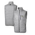 Men's Cutter & Buck Gray Green Bay Packers Throwback Logo Big Tall Rainier PrimaLoft Eco Insulated Full-Zip Puffer Vest