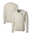 Men's Cutter & Buck Oatmeal Los Angeles Rams Throwback Logo Lakemont Tri-Blend V-Neck Pullover Sweater