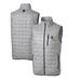 Men's Cutter & Buck Gray Pittsburgh Steelers Throwback Logo Rainier PrimaLoft Eco Insulated Full-Zip Puffer Vest