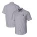 Men's Cutter & Buck Charcoal New York Giants Throwback Logo Stretch Oxford Button-Down Short Sleeve Shirt