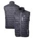 Men's Cutter & Buck Black New Orleans Saints Throwback Logo Rainier Eco Insulated Printed Full-Zip Puffer Vest