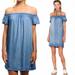 Anthropologie Dresses | Anthro Cloth & Stone Chambray Off Shoulder Dress Small | Color: Blue | Size: S