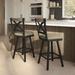 Union Rustic Karsten Swivel Counter & Bar Stool Upholstered/Metal in Gray/Brown | 46.38 H x 18.5 W x 22.25 D in | Wayfair