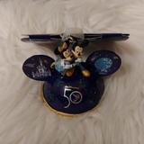 Disney Holiday | Firm! Nwt Walt Disney World 50th Anniversary Mickey & Minnie Light Up Ear Orna | Color: Blue/Gold | Size: Os