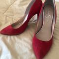 Jessica Simpson Shoes | Jessica Simpson Red Suede Pumps. Size 10 | Color: Red | Size: 10