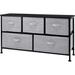 Latitude Run® 5 Drawer Storage Chest Metal/Solid Wood/Fabric in Gray/Black | 21.7 H x 40.2 W x 11.85 D in | Wayfair