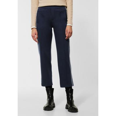 Stoffhose STREET ONE, Damen, Gr. 34, Länge 28, blau (tiefblau), Stoff, 65% Viskose, 27% Polyamid, 8% Elasthan, colorblocking, casual, loose fit lang, Hosen, Middle Waist Image