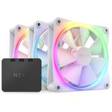 NZXT F120 120mm RGB PWM Fan (White, 3-Pack with NZXT CAM Controller) RF-R12TF-W1