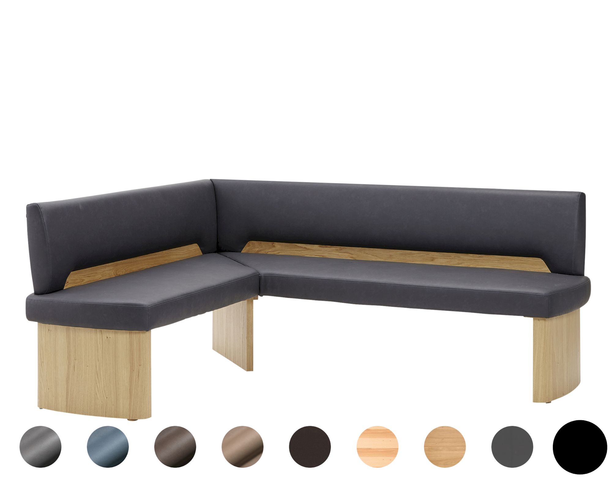 Schösswender »Ontario« 300 Eckbank Variante B 162/192 cm / Gavin 10 hellgrau / Kernbuche natur, Variante B Image