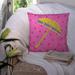 Caroline's Treasures Beach Umbrella Indoor Outdoor Throw Pillow Polyester/Polyfill blend in Pink | 14 H x 14 W x 4 D in | Wayfair LD6125PW1414