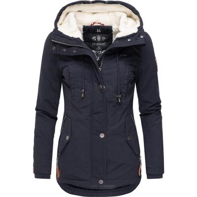 Winterjacke MARIKOO "Bikoo", Damen, Gr. M (38), blau, Oberstoff: 100% Baumwolle, Futter: 100% Polyester, Wattierung: 100% Polyester, Ärmelfutter: 100% Polyester, modisch, figurumspielend hüftbedeckend, hoch geschlossener Ausschnitt, Langarm Ärmel... Image