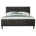 Brayden Studio® Peristerona Solid Wood & Low Profile Platform Bed Wood & /Upholstered/Polyester in Gray/Black | Wayfair