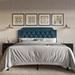 House of Hampton® Dwayna Tufted Platform Bed Upholstered/Velvet/Metal in Blue | 45.47 H x 39.6 W x 77.6 D in | Wayfair