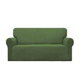 Eider & Ivory™ 2 Piece Box Cushion Sofa & Loveseat Slipcover Set Polyester in Green | 96 H x 39 W in | Wayfair 7F47E6ADFA4541A9BD0C067903714AEE