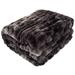 Rosdorf Park Irfana Oversized Ruched Faux Fur Blanket - 60x80-Inch Jacquard Faux Fur Queen-Size Throw Polyester in Black/Brown | Wayfair