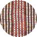 Ahgly Company Indoor Round Contemporary Brown Red Southwestern Area Rugs 7 Round