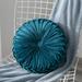 Round Throw Pillow Cushion Velvet Pleated Pillow Filled Solid Color Pumpkin Plush Floor Pillow Home Decorative for Sofa Bed Living Room Office Chair Couch