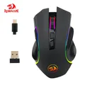 Souris de jeu ergonomique sans fil Rechargeable par USB rétro-éclairage rvb 8 boutons 4000 DPI