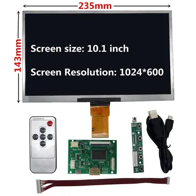 Écran LCD TFT de 10.1 pouces 1024x600 pour Lattepanda Raspberry Pi Banana Pi carte de commande