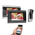 TMEZON Wireless WIFI Video Door Phone IP Doorbell Intercom System with Camera and Monitor 4 Wire 7 inch Entry 1080P Camera Tuya