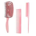 Carevas 3PCs Hair Brush Comb Set Detangling Paddle Brush and Hair Comb Styling Kit for Long Thick Thin Straight Curly Dry Men Women Hair|Four Colors Optional