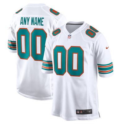 Miami Dolphins Nike Game Sekundär Ausweichtrikot - Weiß - Personalisiert - Herren Image