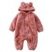 Baby Boy Pack Baby Boy Clothes Baby Girls Boys Cute Solid Long Sleeves Cartoon Bear Ears Footed Hooded Zipper Romper Warm Footie Jumpsuit Sleeper Pajamas Boy Romper Winter