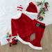 kpoplk My First Christmas Baby Girl Outfit Toddler Baby Boy Girl Clothes Set Santa Christmas Tree Print Long Sleeve Sweatshirt Tops With Pant Outfits 2Pcs(Red)