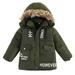 kpoplk Baby Coat Kids Zipper Coat Windproof Toddler Winter Baby Girls Boys Jacket Button Hooded Boys Jacket Coat(5 Y Green)