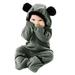 4t Girls Coat Snow Jackets for Girls Bear Footed Hooded Jumpsuit Coat Boy Girl Baby Romper Ears Girls Coat&jacket Thin Coats for Girls