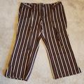 American Eagle Outfitters Pants & Jumpsuits | American Eagle Outfitters Size 12 Stripped Brown Capris W Belt | Color: Brown/Pink | Size: 12