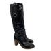 Coach Shoes | Coach Black Patent Leather Knee High Boots : Stacked Wood Heel : Size 6 : $298 | Color: Black/Brown | Size: 6