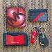 Michael Kors Accessories | Full Wallet Set Michael Kors Card Holder, Zipper Wallet, Keychain Nwot | Color: Black/Red | Size: Os