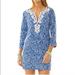 Lilly Pulitzer Dresses | Lilly Pulitzer Indigo Julianna Embroidered Beaded Tunic Dress Size Xs | Color: Blue/White | Size: Xs