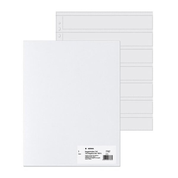 HERMA Negativhüllen, transparent, für 7 x 5 Streifen, Packung à 100 Hüllen Image