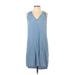 Gap Outlet Casual Dress - Shift V Neck Sleeveless: Blue Print Dresses - Women's Size Small