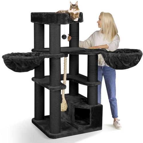 Happypet - Kratzbaum xl stabil 161 cm hoch für große Katzen 47 kg Premium Qualität 12 cm Dicke